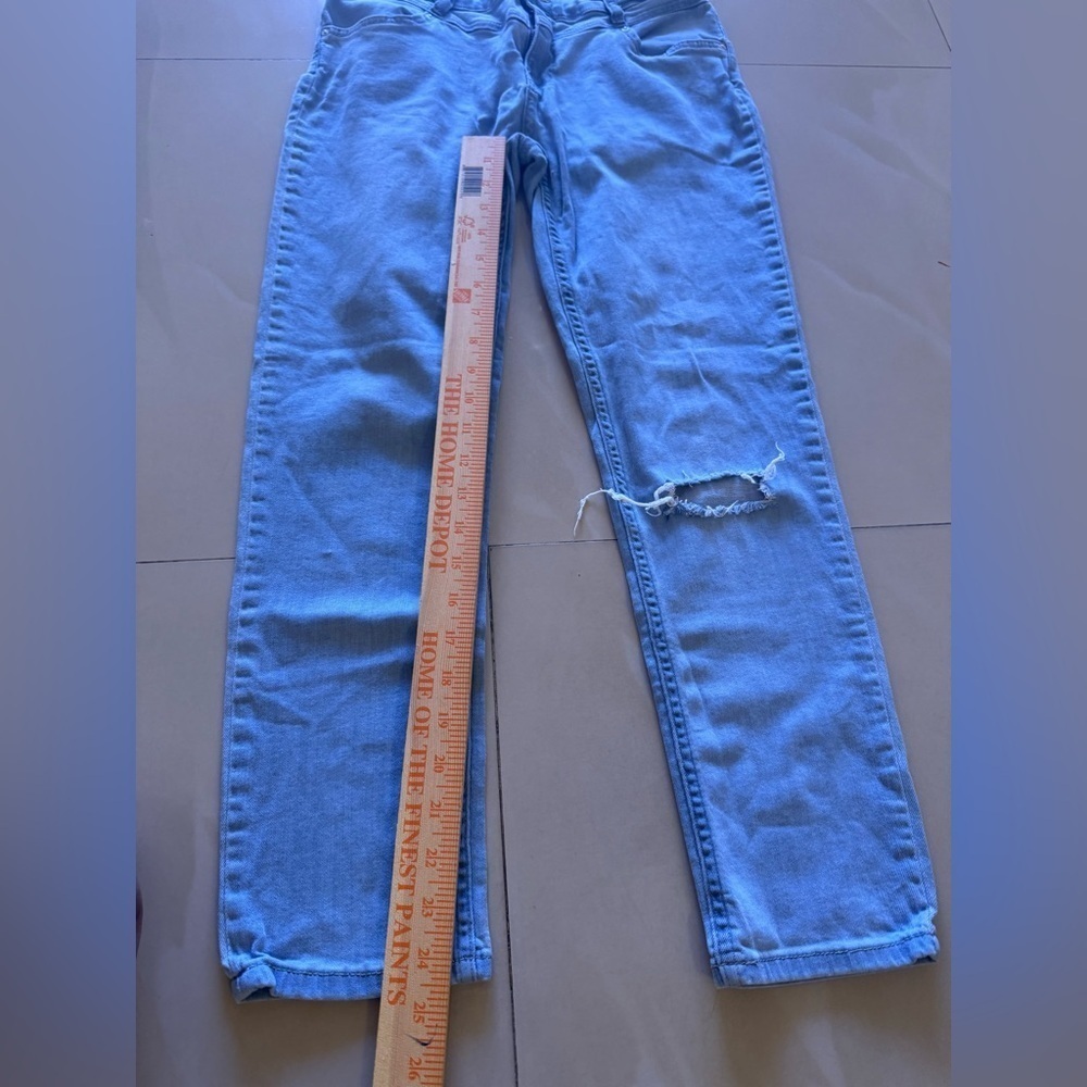 Free people jenas light Blue Distressed Jeans size 29 W pocket zipper - Picture 9 of 13